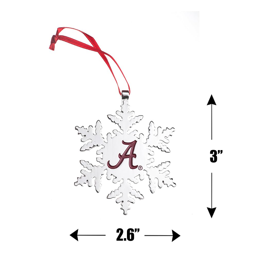 Alabama Crimson Tide Script A Snowflake Christmas Ornament