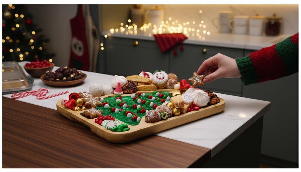 Farberware Tree Build-A-Board with Clear Locking Lid – Holiday Prep and Serve Board for Charcuterie, Cookies, Candy, and Seasonal Entertaining