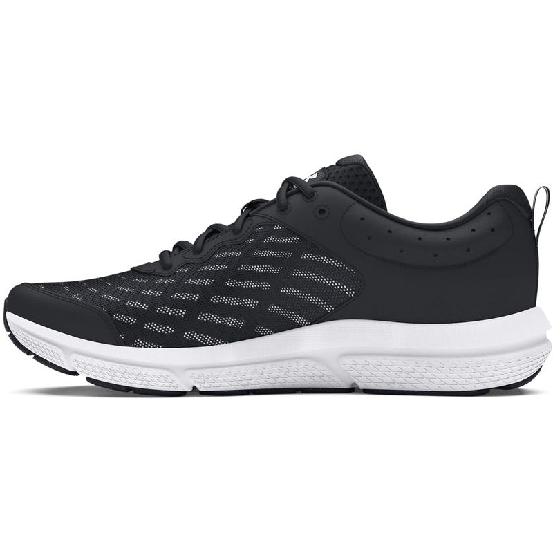 Under Armour Men's Charged Assert 10 Shoes, (001) Black/Black/White, 8 Wide