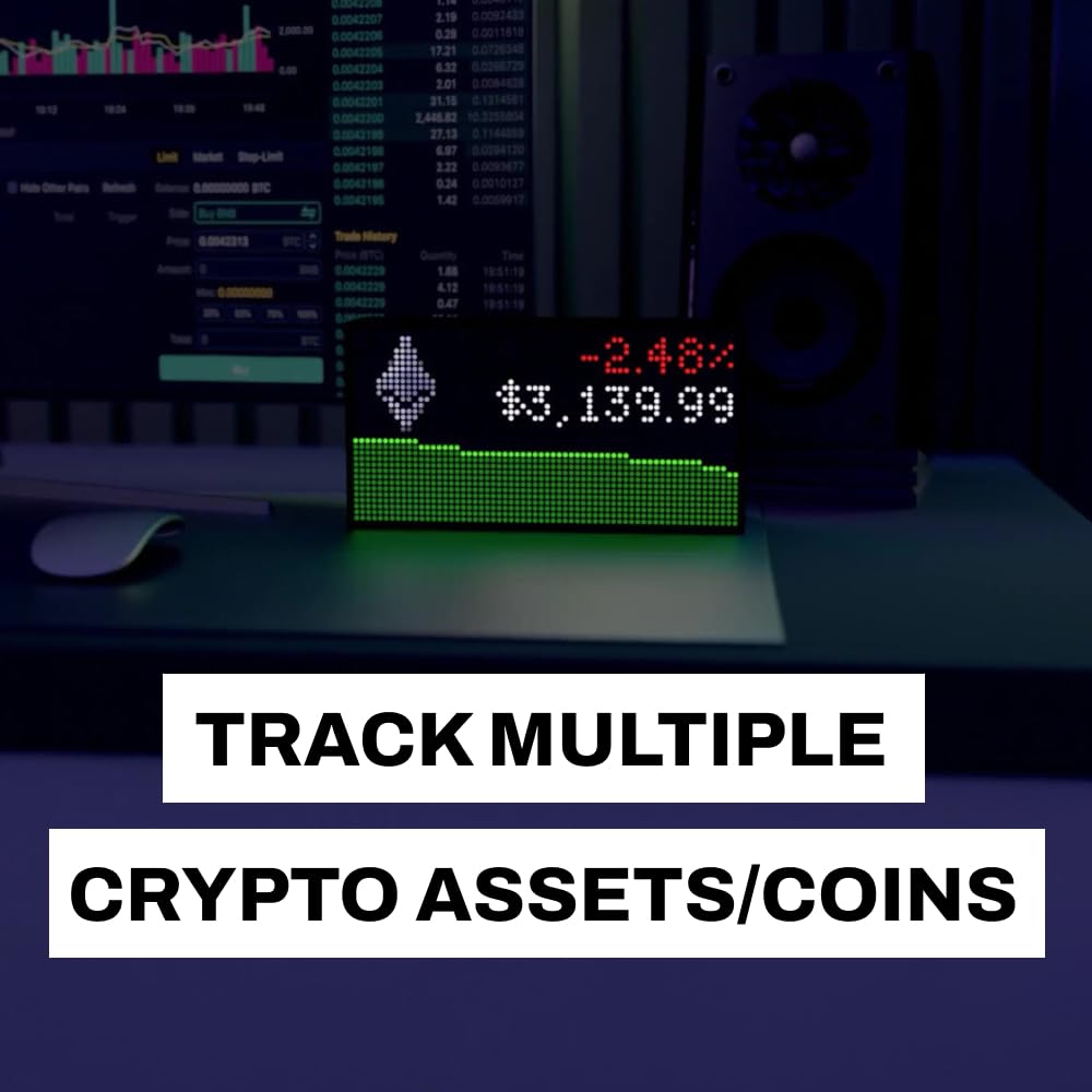 Solidpixels Tetra | Stocks & Crypto Ticker, Sports Scores, Weather, LED Display, Office Gift, Gift Room Decoration, Live Updates, animations