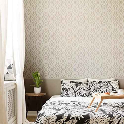 8 Pieces 12 x 12 Inch Herringbone Geometric Wall Stencil Modern Pattern Wall Decor Reusable Film Decorative for Painting, Stencils for Walls (Chic Style)