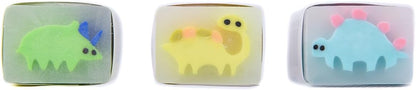 18 Pack Colorful Dinosaur Jelly Erasers for Kids, Kawaii School Supplies Prize Gifts Party Favors