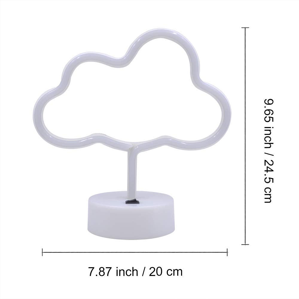 ENUOLI Cute Cloud Neon Light LED Cloud Shaped Decor Night Lights Marquee Neon Sign Table Decor for Christmas Party Birthday Kids Room Living Room Wedding
