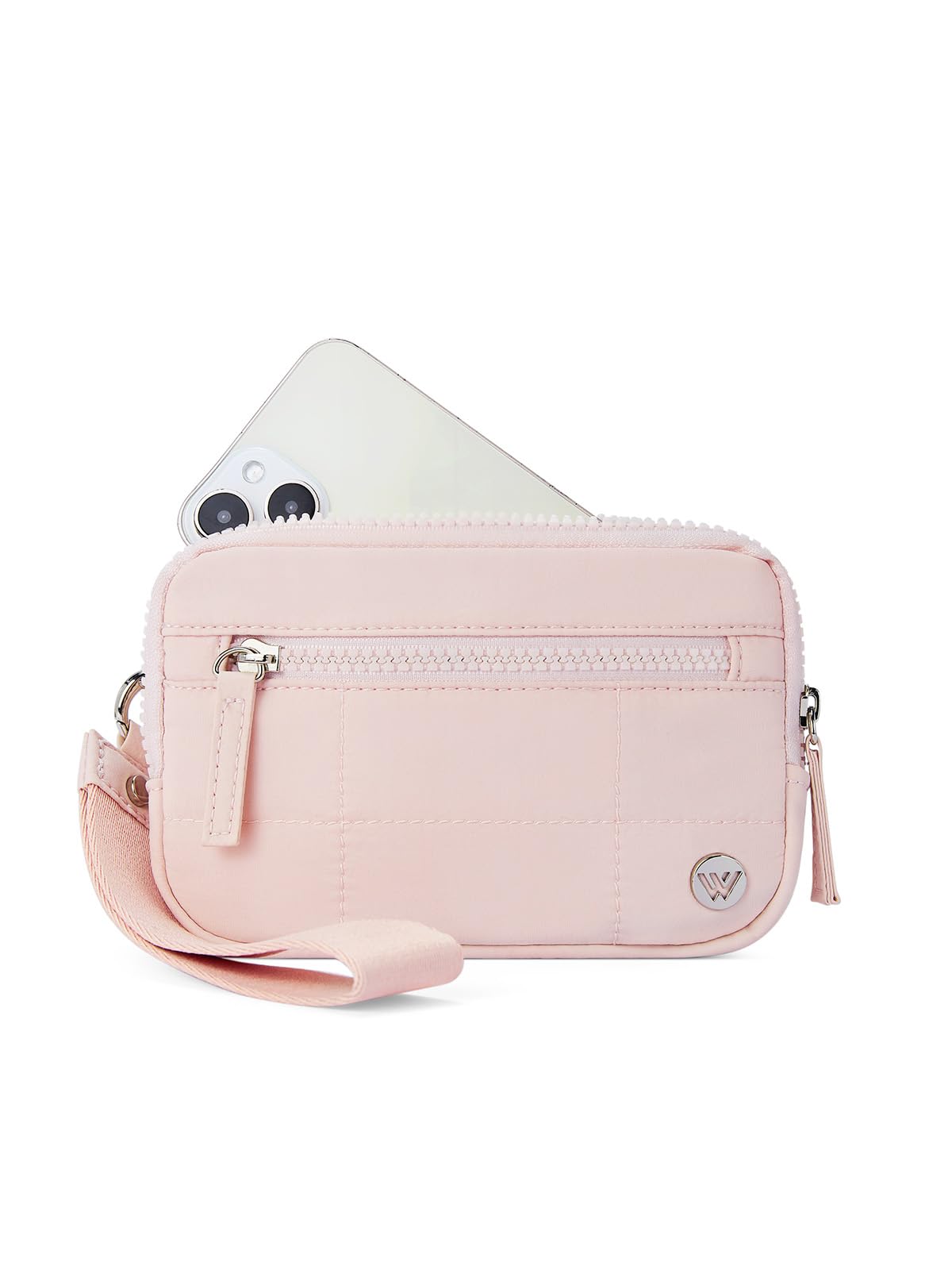 WESTBRONCO Wristlet Wallets for Women – RFID Blocking Quilted Nylon Phone Wallet Clutch, Zip Around Card Holder Purse for Travel & Everyday Use