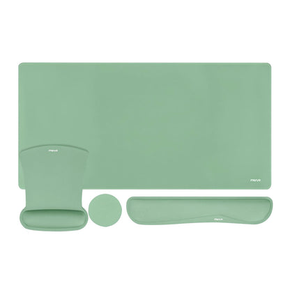 MOSISO Keyboard Mouse Pad Set, Large Gaming Mousepad&Keyboard Wrist Rest&Mouse Wrist Rest&Coaster, Ergonomic Non-Slip Mousepad&Easy Typing Cushion with Memory Foam for Home Office, Emerald Green