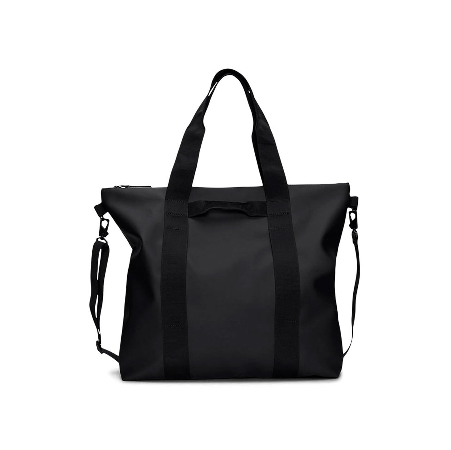RAINS Tote Bag - Black Waterproof With Zip Closure, Detachable Shoulder Strap, Internal Zip Pocket, 23 L Capacity for Work for Women and for Men - 2-Year Warranty