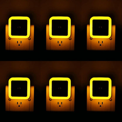 6 Pack Blue LED Night Light Plug in, Dusk to Dawn Sensor Automatic On and Off, Energy Efficient, Soft Glow Kids, Nursery, Bedroom, Bathroom, Hallway, Stairs, Kitchen