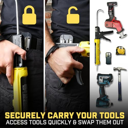 PinPal Pro | Universal Tool Holster - Gravity Locking Clip-On Tool Belt Holder for Drills, Impacts, and Other Tools