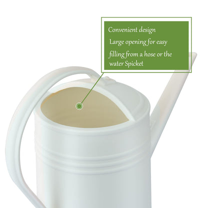 OKREK Plastic Watering Can for Indoor Plants Outdoor Garden Flowers - House Plant Watering Can with Sprinkler Head (1/2 Gallon, White)