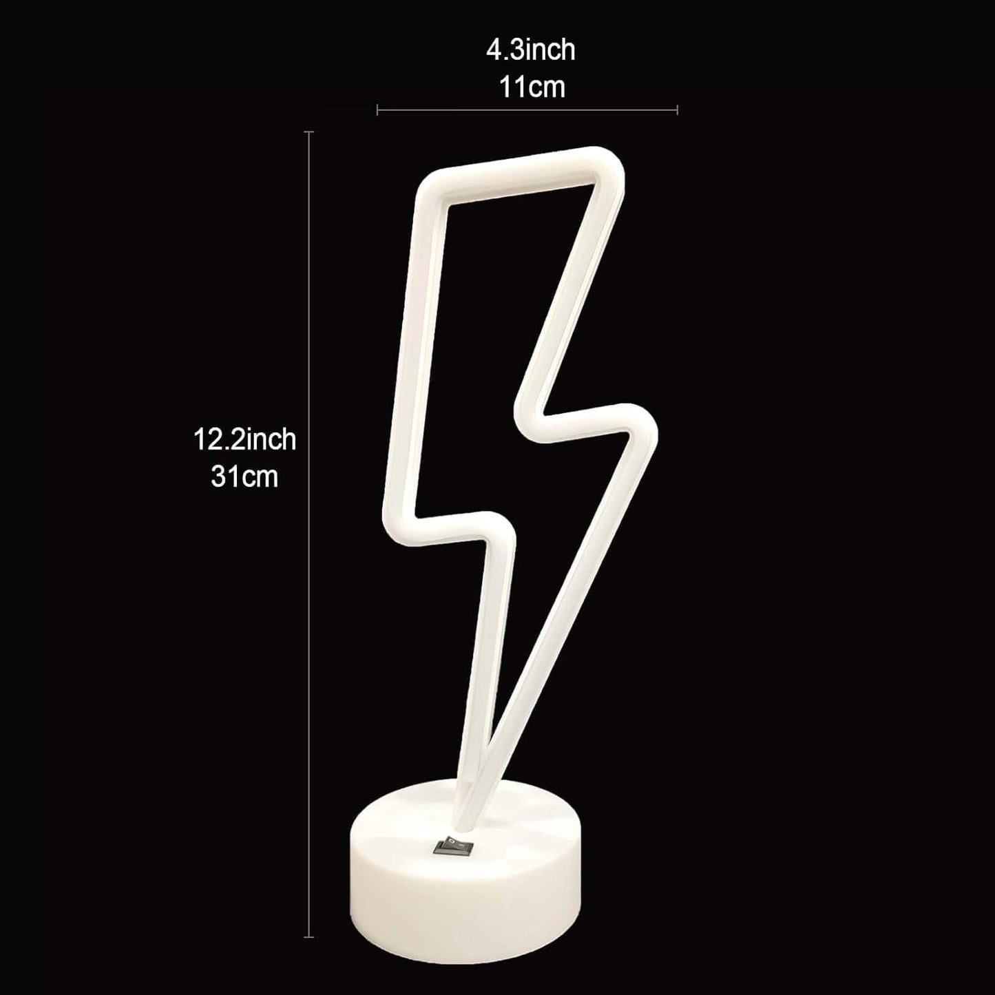 VIFULIN Lightning Bolt Neon Signs Red Lightning Neon Sign Light for Bedroom, USB/Battery Operated Thunder Lamp Neon Sign, Stand Lightning Shape LED Sign Decor for Shelf Desk Table Game Room Man Cave