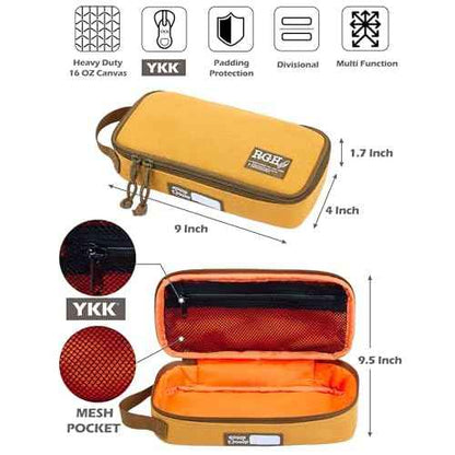 Rough Enough Small Tool Bag Pouch Canvas Portable Tool Box Organizer Case with Zipper Handle for Motorcycle Road Bike Electricians