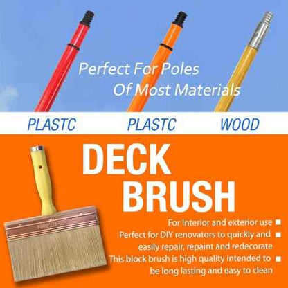 Great Andrew 7 Inch Deck Stain Brush, Deck Paint Brush, Wide Large Brush for Staining Wood Wall Fence, Lime Wash Paint Brush Applicator for Smooth Rough Textured Surfaces, Home Repair Painters Tools
