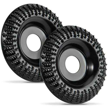 2Pcs Wood Carved Disc Grinder Grinding Wheel Disc 4 Inch, Wood Grinding Shaping Disc for Angle Grinder, for Angle Grinder for 5/8 Inch Mandrel