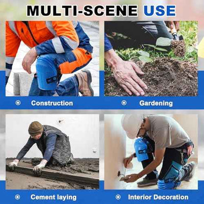 Soulchen 2 Pairs Construction Knee Pads for Men Women Heavy Duty Support Knee Pads for Work with Flexible Plastic and Thick Foam Cushion Adjustable Thigh and Shin Straps for Roofing Flooring Gardening