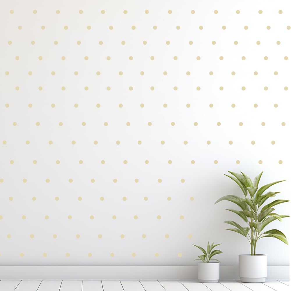 Premium Vinyl Dot Wall Stickers - 1 Inch Peel & Stick Decals, 240 Pack (Matte & Colorful Options) - Kids Room, Nursery, DIY Wall Art (Beige, 1 inch dot 240)