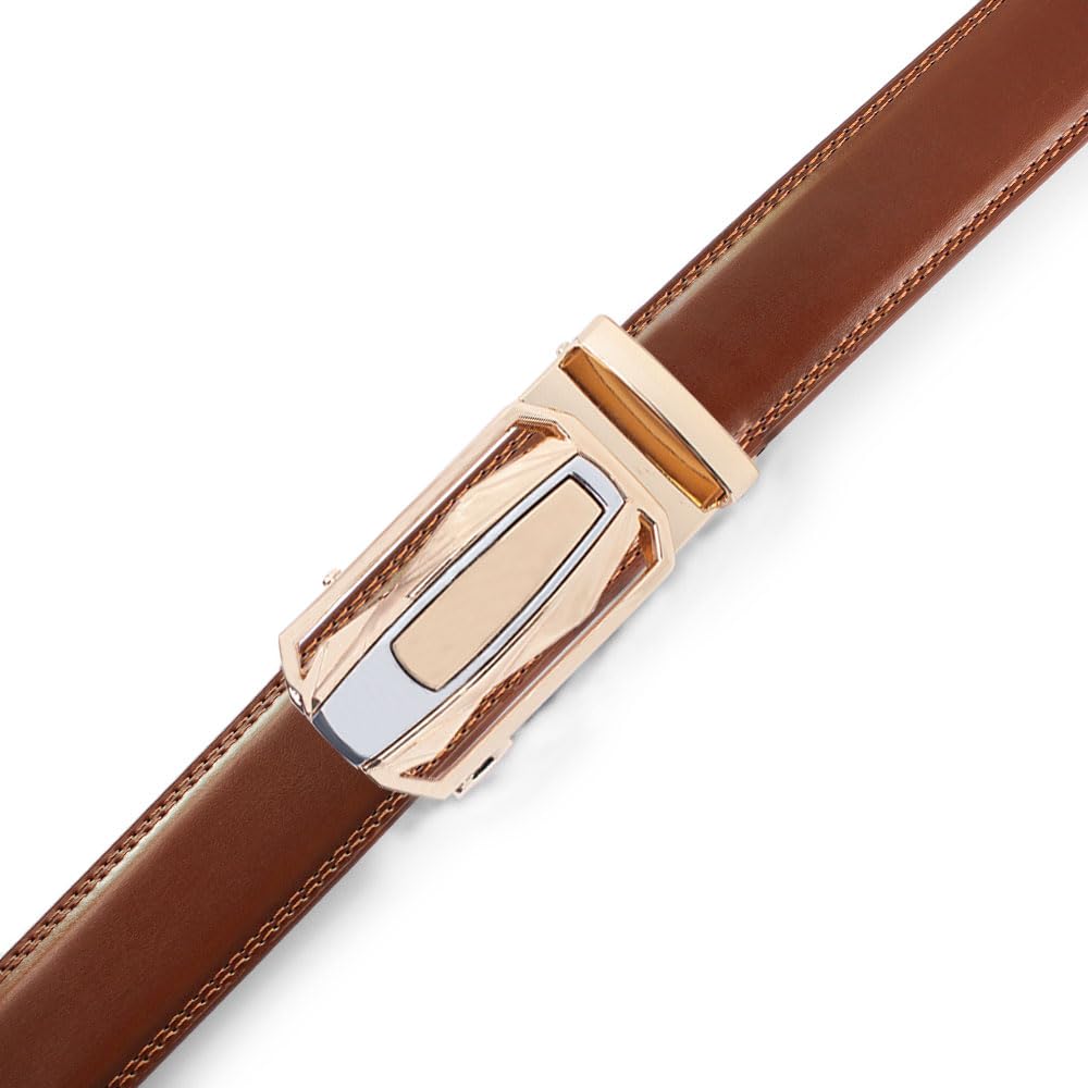 DOOPAI Men's Ratchet Leather Belt Set - 2 Pack Sliding Belt Adjustable For Gift Mens Dress Casual 1 3/8",Cut for Fit