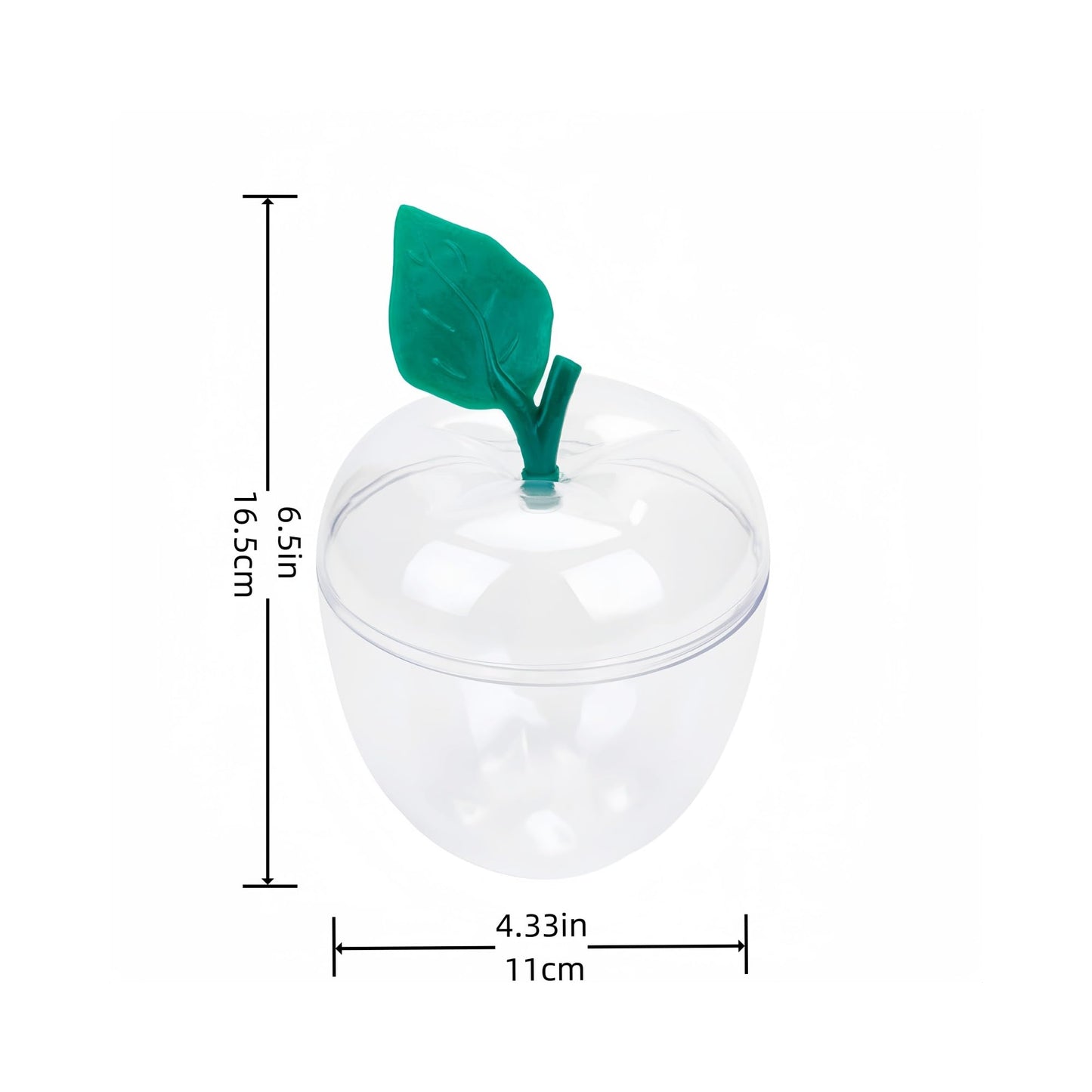 TIEYIPIN Large Clear Apple Container with Blank Cards, Plastic Apple Shaped Gift Box Candy Jar, Back to School Teacher Appreciation Gift, Wedding Party Favor, Christmas Decorations Supplies