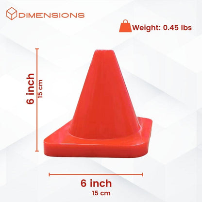 Versatyle 6in Heavy Duty Agility Training Cones for Soccer, Football, Basketball & Sports Drills, Flexible Motorcycle & Traffic Training Cones, Durable, Versatile, High Visibility (Set of 12, Orange)