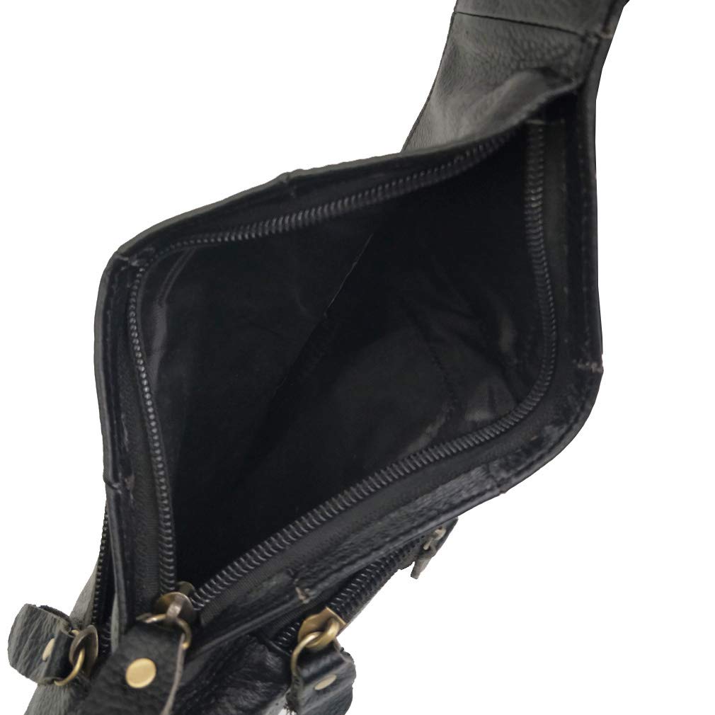 Leather Sling Bag Crossbody Backpack for Men Women Travel Outdoor Business Hiking Camping Shoulder Chest Day Pack Casual Daypack