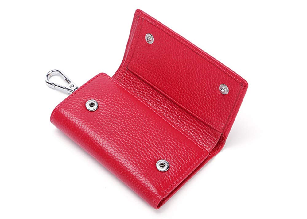 RuoFeng Keychain Key Holder Ring with 6 Hooks Snap Closure (Rose red)
