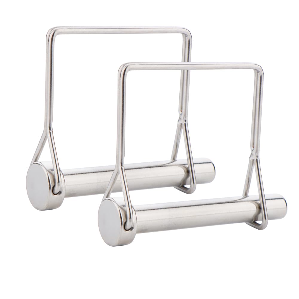 2 Pack Full 316 SS Square Pto Pin, Safety Coupler Pin 3/8" x 2-3/4"(9.5mm x 70mm), Full Marine Grade 316 Stainless Steel Heavy Duty Shaft Locking Pin