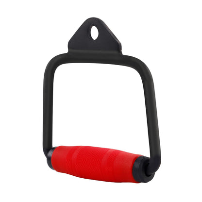 E.T.ENERGIC D Handle Bar with PU Grip, Environmentally Odorless, 360° Rotating LAT Pull Down Bar Cable Machine Attachment for Weight Workout Tricep Pull Down Attachment for Gym Home, Black+Red