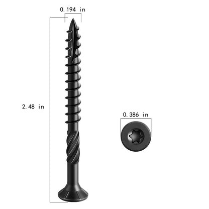 Wensilon #10 * 2-1/2" Black Deck Screws, (80pcs) 1 lbs.Exterior Wood Screws, Rust Resistant Epoxy Coated, Bronze, T20 Star Bit