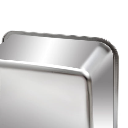 Kichwit Extra Large Stainless Steel Open Cat Litter Box with High Sides, Metal Litter Pan for Cat, 23.6 x 15.7 x 5.9 Inches