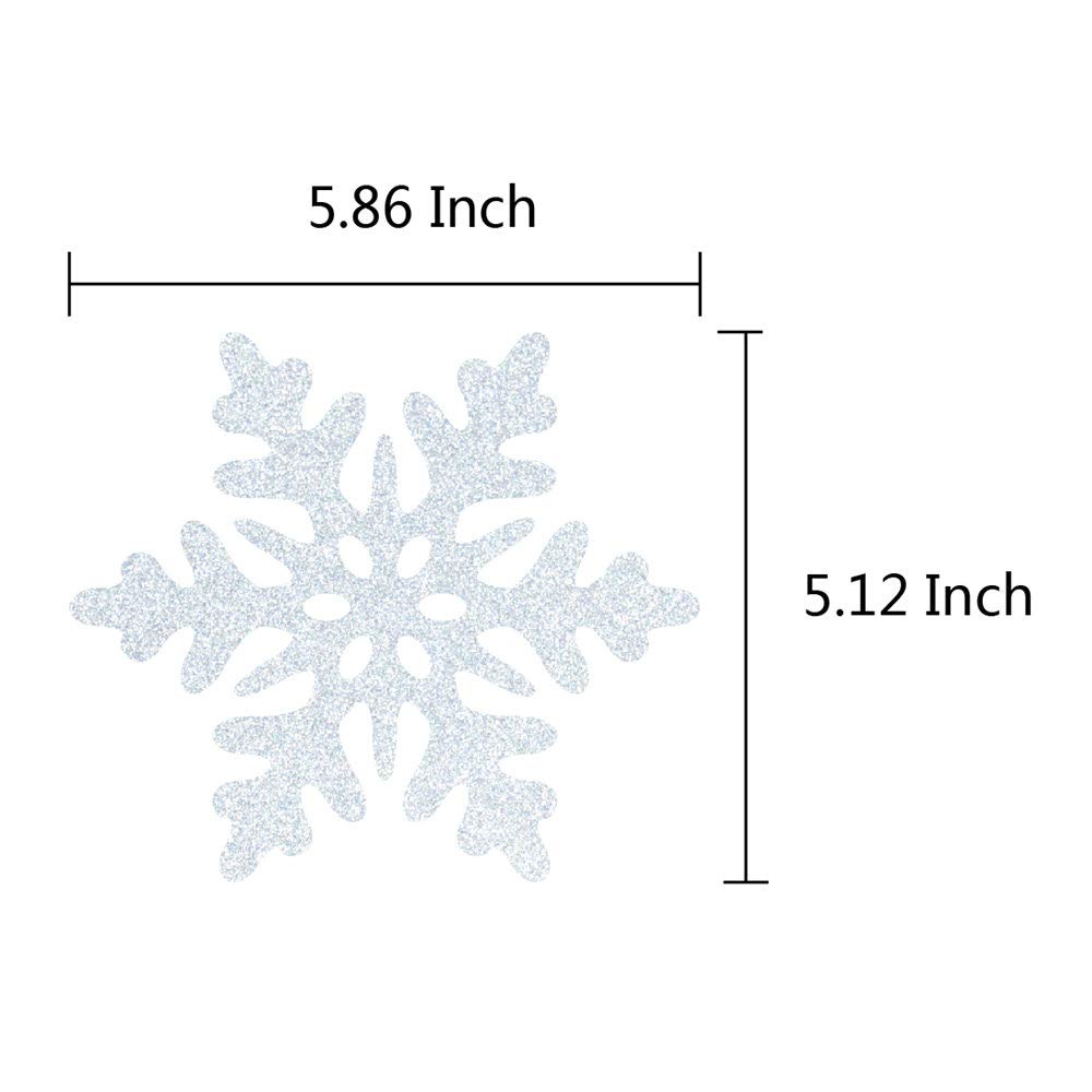 GOER 36 Pcs Snowflake Hanging Swirls for New Year Christmas Winter Party Decorations