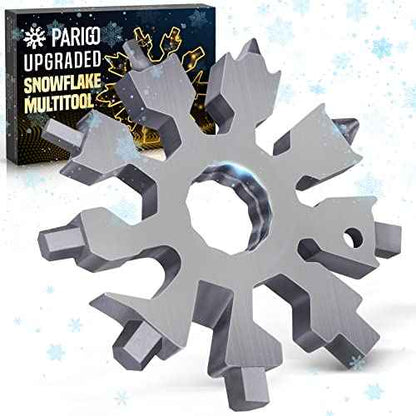 Snowflake Multi Tools Gifts for Men Christmas Stocking Stuffers for Men Adults Dad Teens 20-in-1 Multitools Pocket Size Mini Gadgets Screwdriver Wrench Bottle Opener