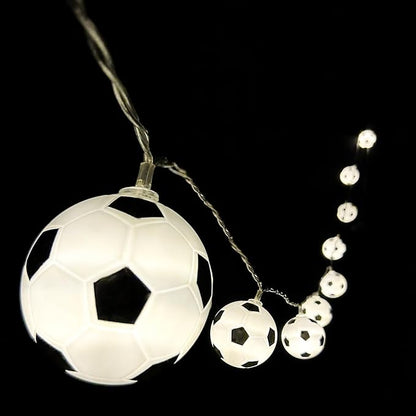 Soccer String Lights, 14ft 20 LED Ball Indoor Battery Operated LED String Lights, Sport Theme Party Decorative Lights,Birthday Decorations,Soccer Gift