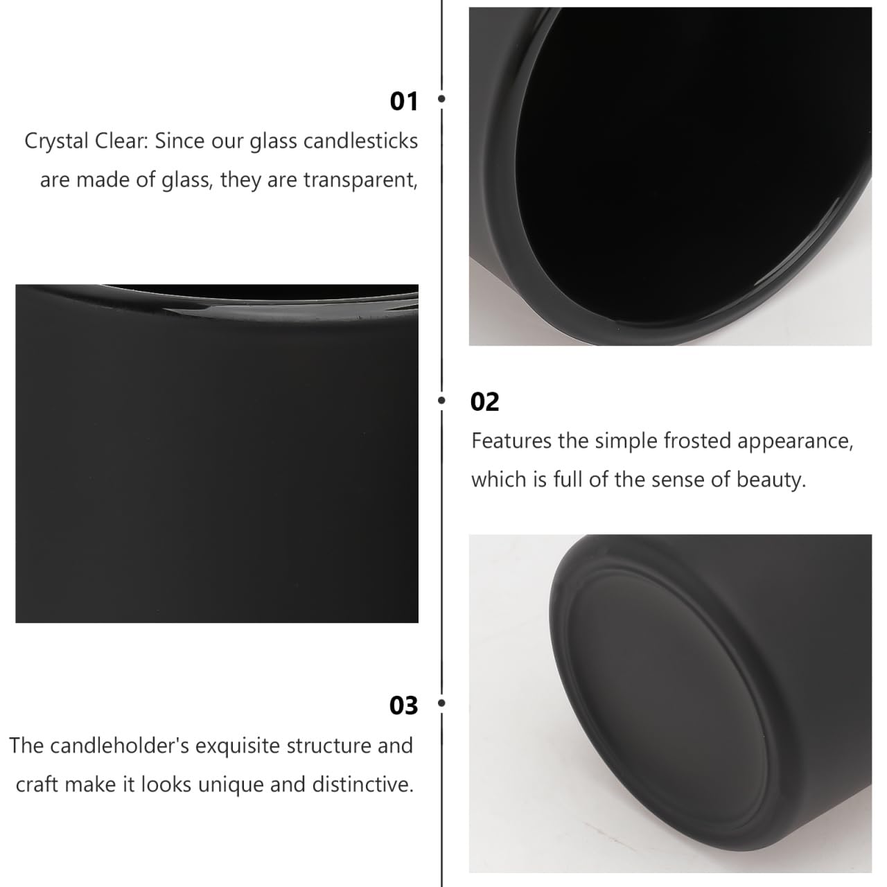 BESTOYARD 12Pcs Frosted Black Glass Votive Candle Holders, Modern Tea Light Holders for Table Centerpieces, Home Decor, Wedding & Party - Christmas Decorative Set
