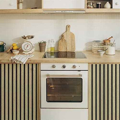 Wallpaper Peel and Stick Wood Grating Stripe Self-Adhesive Wallpaper Faux Wood Contact Paper Wood Slats Self Adhesive Wall Paper PVC Vinyl Film Removable Waterproof (Wood B, 17.3" x 118")