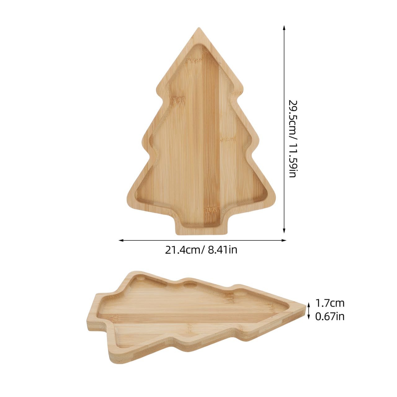 ULTECHNOVO Christmas Tree Serving Tray, 11 Inch Wooden Charcuterie Board for Holiday Food, Tree Shaped Serving Platter, Christmas Cutting Board for Kitchen Hosting, Wood Appetizer Plate for Snacks