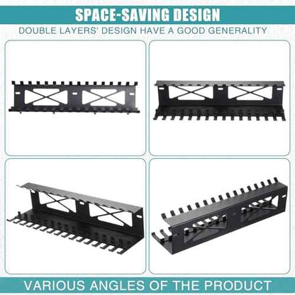 Shimeyao Clamps Rack Organizer Wall Mount Spring C Clamps Holder Tool Storage 16 x 5 x 3.5 Inches for Small Tools Shed Garage Pegboard Workshop Home