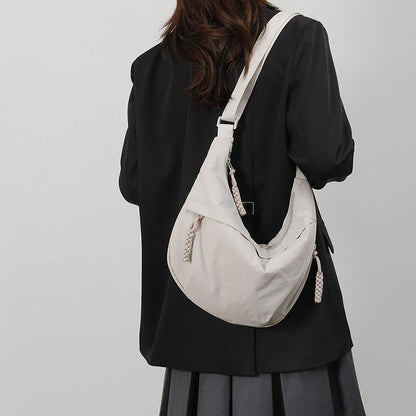 Nylon Crescent Crossbody Bag for Women Shoulder Tote Handbag Casual Sling Bag Dumpling Purse Bag for Outdoor Travel