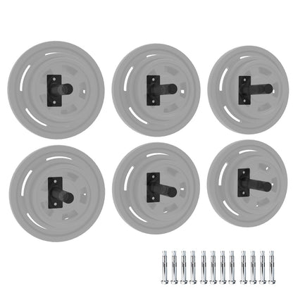 GarveeLife 6 Pack Wall Mounted Weight Plate Holder,Weight Plate Rack for for 2" Bumper Plates, Max Weight Capacity 300 Lb, Home Gym Organizer