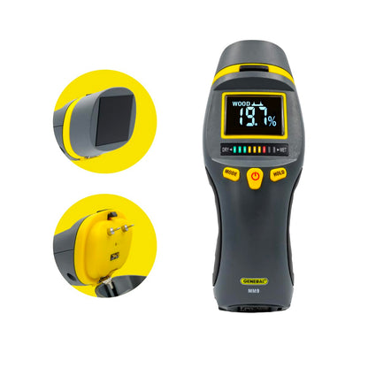 General Tools MM9 Pin & Pinless Moisture Meter – Dual Moisture Detector for Wood, Drywall & Building Materials – Digital Display, Scan & Pin Modes, Data Hold | Gift for Dad, Father’s Day Gift Idea