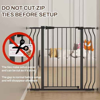 ELEVON Baby Gate for Stairs Doorways, Safety Pet Gate with Auto-Close/Hold-Open Features, Fits Openings 29.1¡± to 43.3¡±, 36¡± Tall, Easy Pressure Mounted Walk Through Baby Dog Gate, Graphite