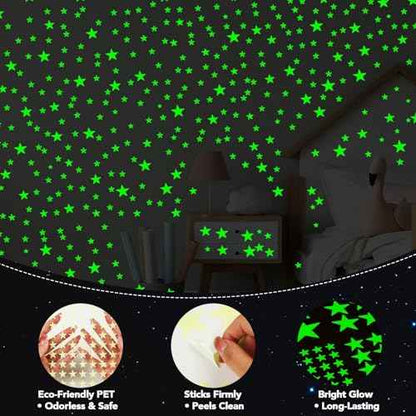 AOWDIAO Glow in The Dark Star Stickers ? 630?Pieces (4?Sizes) ? Luminous Ceiling & Wall Decor for Kids¡¯ Bedroom, Nursery, Party