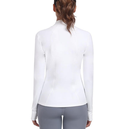 Zyrulix Women's Athletic Full Zip Lightweight Workout Jacket With Pockets Running Yoga Sportwear With Thumb Holes