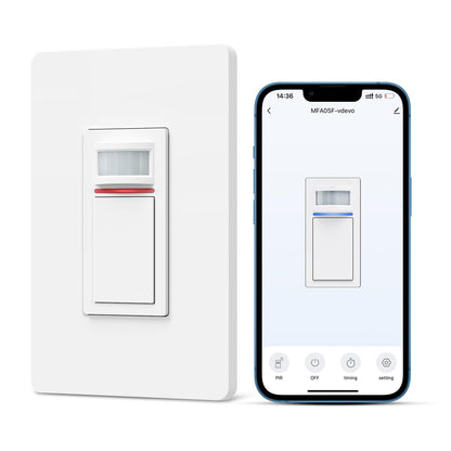 Milfra Smart Light Switch Single-Pole,Smart Switch 2024 New Model 10A,Compatible with Alexa, Siri and Assistant,Voice and Remote Control,Neutral Wire Required,No Hub Required