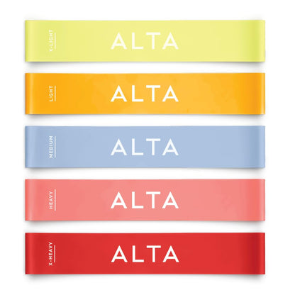 ALTA Mini Loop Bands for Exercise - Premium Durable Latex - Small Resistance Bands for Women, Booty Bands for Working Out, Leg Stretch Loops for Physical Therapy, Pilates Exercise Mini Bands Set