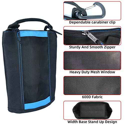MELOTOUGH Fastener Bag Small Zip Tool Pouch Canvas Utility Zipper Tool Bag with Heavy Duty Mesh Window,Carabiner Clip (4 pack)