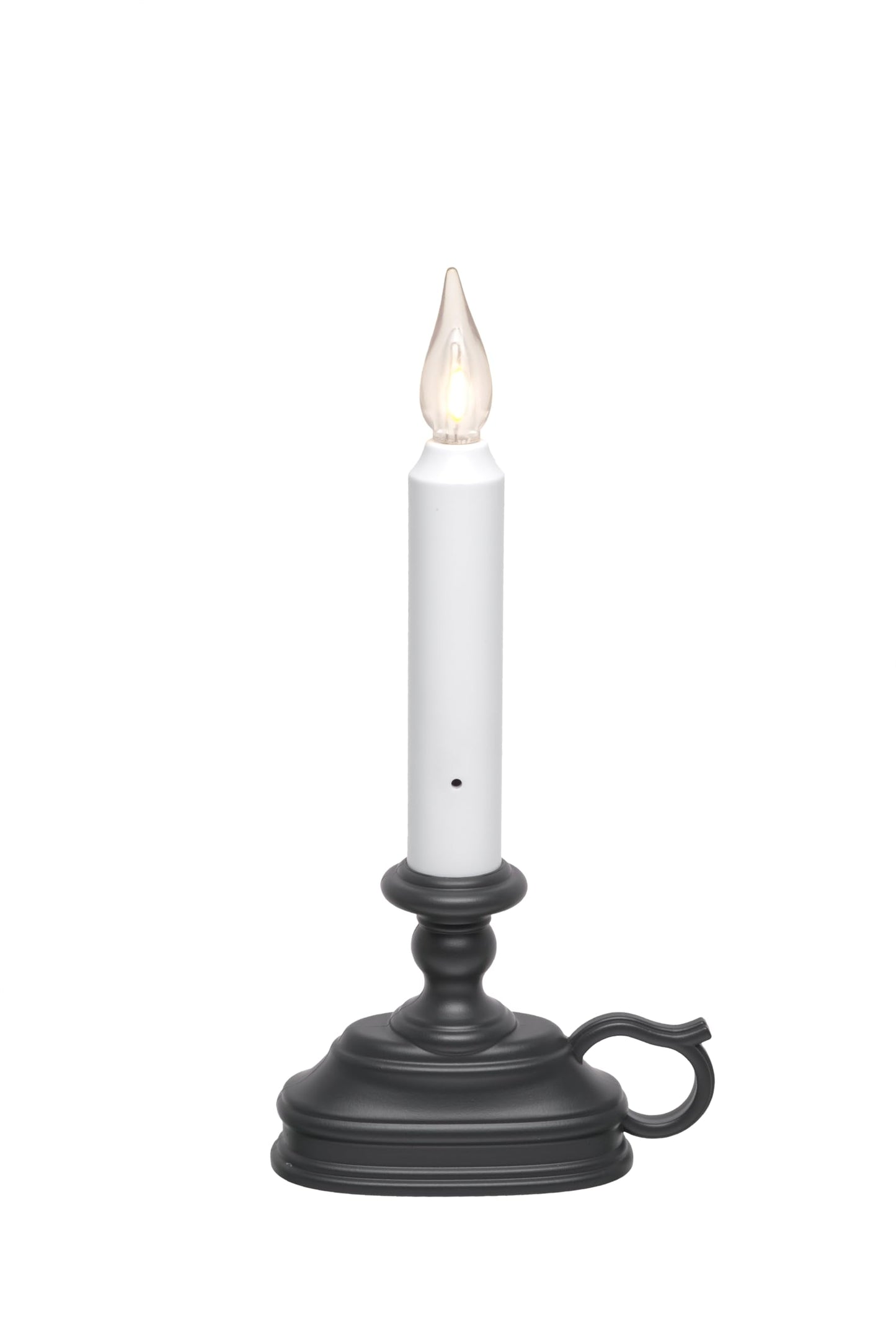 VC1820A 8.5 inch Battery Operated Vintage Filament LED Flameless Window Candle with Dusk to Dawn Timer and 3 Flame Settings, Antique Bronze/Black
