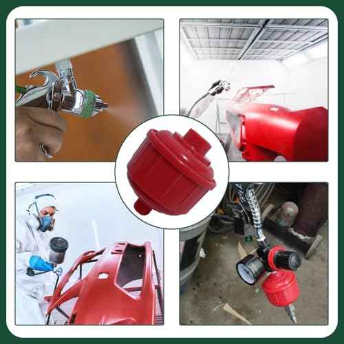 6PCS Disposable Mini Air Water Filters for Spray Guns - 1/4 Inch Threads, ABS Material, Moisture Trap for Automotive Painting & Air Tools (Red)