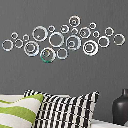 Shappy Removable Wall Sticker Decal Acrylic Mirror Setting for Home Living Room Bedroom Decor (2.5-13.5 cm, 48 Pieces)