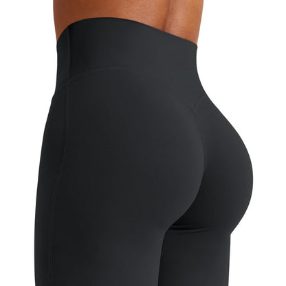 YEOREO Workout Leggings Womens No Front Seam Straight Leggings 31.5" Thin Fleece High Waist Buttery Eddiy Gym Yoga Pants Black XS