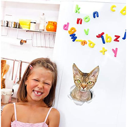 Winston & Bear Grumpy Rex Cat Wall Decals - 2 Pack - Grumpy Rex Cat Toilet Sticker ? 3D Cat Car Window and Bumper Sticker - Retail Packaged Cat Lover Gifts