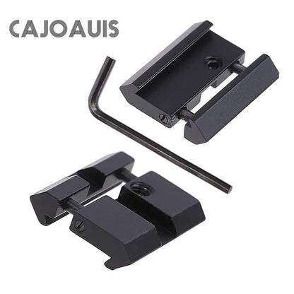 CAJOAUIS 2pcs 11mm Dovetail to 20mm Picatinny Weaver Low Profile Snap-in Rail Adaptor for Rifle Scope